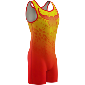Traje de Lucha Libre Personalizado para Adultos, Uniforme Elástico de Spandex/Poliéster, Vestido Ajustado con Frente de 220g para Levantamiento de Pesas, para Hombre - Product Image 1