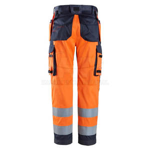 Diseña tus propios pantalones de trabajo para hombre con logotipo, alta visibilidad, ligeros, de secado rápido, transpirables, reflectantes, de poliéster, con certificación CE de seguridad - Product Image 3