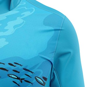 Ropa de pesca Ropa deportiva Impresión de sublimación Camisas CON CAPUCHA DE PESCA Rendimiento de manga larga UPF50 + Ropa de pesca transpirable - Product Image 4
