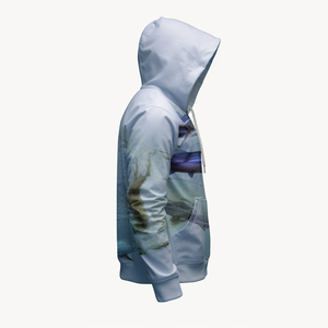 Customized UPF 50+ Heat-Transfer Printed Solid 100% Cotton Fleece Quick Dry Breathable <b>Lightweight</b> Long Sleeve Fishing <b>Hoodie</b> - Product Image 6