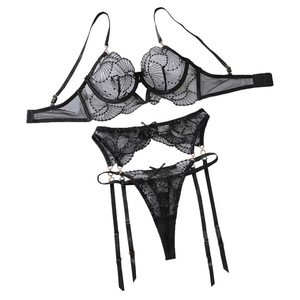 Nuovo Stile 2026: Set Reggiseno Sexy con Ricamo Trasparente, Lingerie in Pizzo, Set Tre Pezzi, Bikini Senza Cuciture e Senza Ferretto, Logo in Vita - Product Image 6