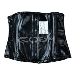 คอร์เซ็ท COSH ดีไซน์ใหม่ โครงเหล็กเสริมใต้หน้าอก สำหรับใส่ไปเที่ยวคลับ หนังสีดำ สไตล์เฟติช พร้อมตัวล็อคด้านหน้า - Product Image 1