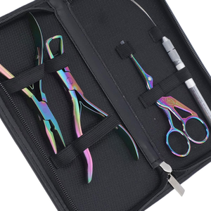 Human Hair Extension Tool Kit Premium All-In-One Beading <b>Plier</b> <b>Set</b> Stainless Steel Complete Hair Extension Toolkit - Product Image 4
