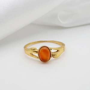 Brass Vintage Bohemian Gemstone <b>Ring</b> 18k Gold Plated <b>Statement</b> <b>Ring</b> for Women Wholesale - Product Image 6