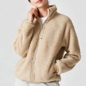 Chaquetas de Forro Polar Sherpa para Mujer, Cuello Alto, Cremallera, Abrigo de Forro Polar Sherpa, Chaqueta de Forro Polar Sherpa de Moda Urbana para Mujer - Product Image 6