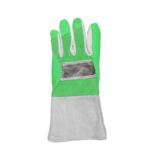Guantes de soldadores de cuero dividido de piel de vaca aluminizada de primera calidad, construcción resistente al calor, seguridad ignífuga - Product Image 3