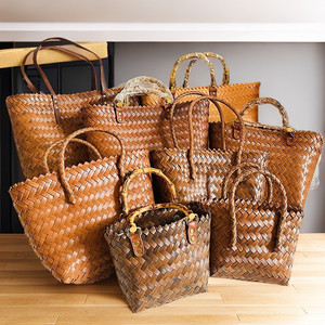 Wholesale Natural Handbag Rattan and Bamboo Summer Straw Rattan Shoulder Bags Women Straw Beach Bag - Product Image 6