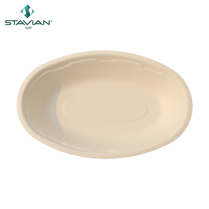 Quantité sans PFAS 100% fibres écologiques durables jetables à base de plantes Bagasse 29oz Bol ovale personnalisé (850ml) - Product Image 2