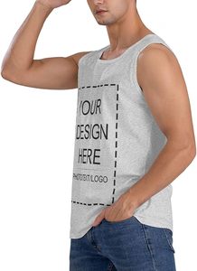 Camiseta sin mangas de algodón 100% personalizada para hombre, camiseta informal antibolitas, transpirable, con diseño de logotipo de foto personalizado, camiseta, función anticontracción - Product Image 3