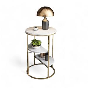 Table d'appoint décorative moderne pour maison et bureau fabriquée à la main en métal doré classique avec finition en marbre Utilisation polyvalente - Product Image 4