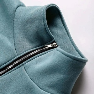 Trajes de sudor con cremallera de algodón orgánico 100%, chándales elegantes personalizados de primera calidad, conjunto de 2 piezas transpirable de diseño informal - Product Image 4