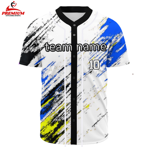 Camiseta de Béisbol Personalizada con Color a Medida, Cuello en V, Transpirable, Impresión por Transferencia de Calor, Botones, Uniforme Deportivo, Tallas Grandes - Product Image 3