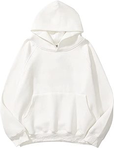 Sudaderas con capucha sólidas de gran tamaño para mujer, sudaderas básicas con hombros caídos de manga larga, Jersey informal holgado, Tops con bolsillo - Product Image 1