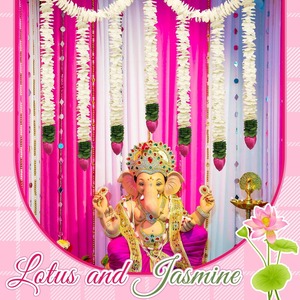 30นิ้ว Diwali พวงมาลัยดอกมะลิตกแต่งด้วยดอกบัวดอก pooja อินเดีย mogra จัสมินแขวนผนังสำหรับ varalakshmi Puja - Product Image 2