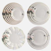 Vajilla de Melamina Blanca Irrompible Personalizable, Platos Pintados a Mano, Tazones Grandes, Diseño Sostenible para Uso en el Hogar y Restaurantes