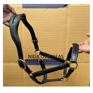 NIDA Haute Qualité Cuir Cheval Bride Anatomique Web Halter Corde Plomb Légume Doux Anglais Selle Style Durable - Product Image 5