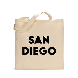 San Diego Handmade Tote <b>Bag</b> Solid Color <b>Straw</b> Material with Zippered Closure and Polyester Lining Featuring Letter Decoration - Product Image 2