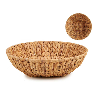 Plateau de service rond en jacinthe d'eau comme pièce maîtresse pour la table à manger Plateau de service tissé Boho pour la nourriture ou la décoration de la maison - Product Image 2