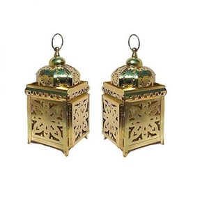 Handcrafted Weddings Decoration Luxury <b>Tealight</b> Candle Holder Gold Antique Finishing Glass Decoration Metal <b>Lantern</b> for Weddings - Product Image 4