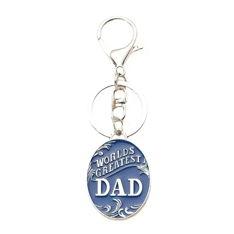 HOT 메탈 에나멜 키 체인 남자 아버지의 날 열쇠 고리 남자 선물 아빠 세계 최고의 아빠 아버지 매력 열쇠 고리