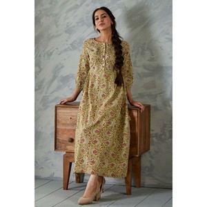 Vestido Midi Plisado Farzeen Ayat Jaal con Cierres y Volantes para Ocasiones Formales Diurnas - Product Image 1