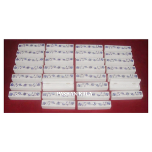 Caja de Regalo de Joyería Rectangular Larga de Mármol Blanco de Alta Calidad y Última Producción con Incrustaciones de Nácar Azul Duradero - Product Image 1