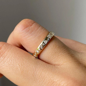 Bague de mariage en argent sterling 925 faite à la main pour l'éternité complète améliorée avec des diamants de couleur VVs D cultivés à plusieurs coupes - Product Image 1