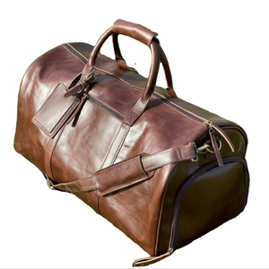 Bolsa de Viaje de Cuero para Hombre, Bolsa de Viaje Personalizada de Cuero de Grano Completo, Regalos de Viaje para Él, Gimnasio, Novio - Product Image 1