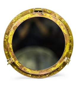 Espejo de ojo de buey de estilo antiguo, espejo de pared de lujo de latón náutico, espejo de ojo de buey de metal con acabado antiguo a bajo precio - Product Image 3