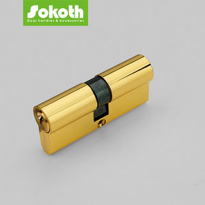 Orta doğu silindir fabrika fiyat çift açık SN siyah altın çinko alaşım Normal 3 demir tuşları ile güvenlik kapısı kilit silindir - Product Image 6