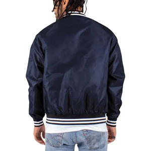 Chaqueta de bombardero de diseño de calidad personalizada para hombre, chaquetas universitarias con letras de béisbol de chenilla bordadas de tela satinada para hombre, las mejores - Product Image 6