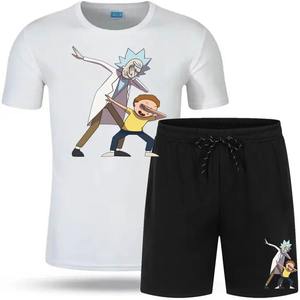 Custom Plain Two Piece Tshirt Short <b>Tracksuit</b> Casual Sports Men Summer <b>Tracksuit</b> Short Set Mens Two Piece Short Sets - Product Image 2