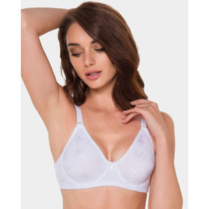 270 Comfortable Minimizer Bra 3/4 Cup Elegant <b>Wire</b>-Free Padding Seamless Woven Breathable Adjustable Solid Pattern <b>Thin</b> Lace - Product Image 2