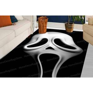 Tapis imprimé : Décoration de salon unique, masque, cri, escalier, cadeau, horreur, moderne, tapis de voiture, noir, tapis en velours de luxe - Product Image 1