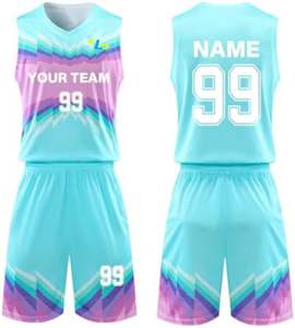 Ensemble de maillots de basket-ball personnalisés de qualité supérieure en gros, 100% polyester, uniformes de basket-ball pour hommes et femmes - Product Image 3