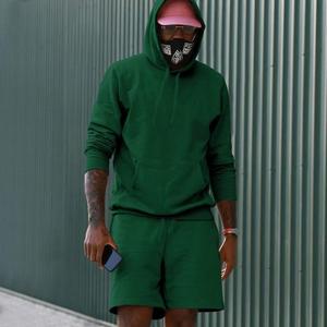 Custom Brand Streetwear Tracksuit Sweatsuit Manufacturer OEM Embroidery <b>Patch</b> Hoodie and <b>Shorts</b> Set <b>Men</b> - Product Image 5