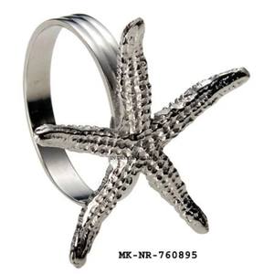 Eye Catching Look Starfish Designer Top Quality Aluminum Casted Napkin Ring Wedding Table Decor Luxury Napkin Rings From India - Product Image 4