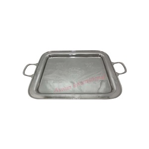 Accessoires de cuisine personnalisables de plateau de service en métal de forme ronde décorative de haute qualité à vendre - Product Image 4