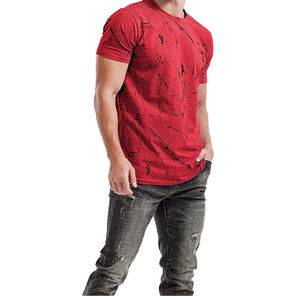 Camiseta de manga corta ajustada personalizada para hombre, 100% algodón, poliéster, punto de alta calidad, impresión de alta calidad, opciones OEM - Product Image 3