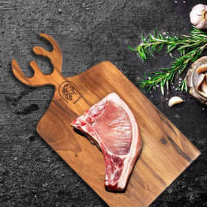 Tabla de cortar de madera de RUBER moderna, mango de asta, bandeja de servicio de charcutería de Navidad para queso, verduras, comida, bloque para picar - Product Image 3