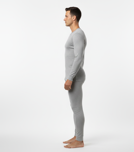 Heat Horizon Grey <b>Men</b> <b>Thermal</b> Suit Soft Full Sleeve Breathable Warm Winter Wear Apparel - Product Image 4