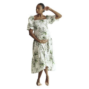 Vestido de Maternidad Corto con Mangas Cortas para Mujer, Estilo 2025, Mono de Gasa Tejida Transpirable para Lactancia, Ropa de Embarazo, Nuevo Estilo - Product Image 1