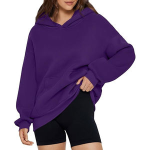 Sudaderas con capucha ligeras de secado rápido para mujer, 100% algodón, hombro caído, diseño de gran tamaño, cuello transpirable, logotipo personalizado - Product Image 4