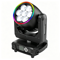 7x40W Mini Bee Eye LED Zoom Wash Moving Head Licht mit Halo-Ring RGBW 4in1 DMX512 Bühnenlicht für DJ Disco Club Hochzeit Party