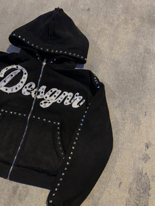 Sweat-shirt à capuche avec fermeture éclair à chaud, style rétro américain, pour hommes et femmes - Product Image 2