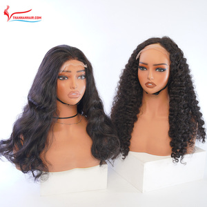 NOUVEAU PRODUIT Perruque bouclée de qualité supérieure, extension de cheveux humains, couleur noire et brune naturelle, raie au milieu, dentelle suisse HD, prête à être expédiée - Product Image 5