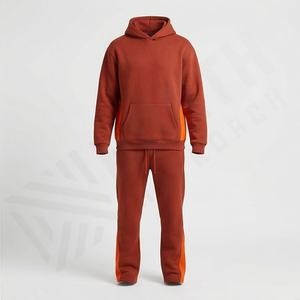 Survêtement Premium à Jambes Évasées avec Logo Personnalisé Streetwear Sweat-shirts à Manches Longues Unis Hommes Ensembles de Survêtements 2 Pièces Athlétiques Gym Fitness - Product Image 1