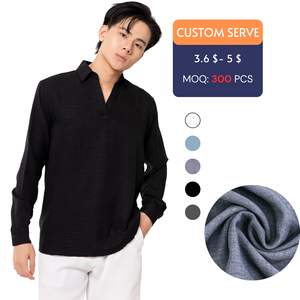 Camisa de poliéster informal de compresión personalizada al por mayor hecha en Vietnam Procesamiento de ropa ODM precio competitivo con diseño impreso - Product Image 1