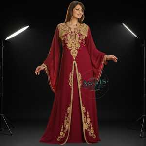 2025 khiêm tốn cộng với kích thước abaya phụ nữ hồi giáo ăn mặc bán buôn Arab Áo hồi giáo áo choàng theo phong cách quần áo Dubai abaya Chiều dài sàn Dài - Product Image 1