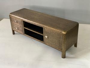 Meuble TV moderne haut de gamme à 1 porte et 2 tiroirs Mobilier de sculpture en bois massif pour la maison Salon Rangement - Product Image 4